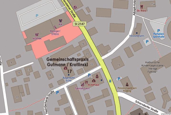 Stadtplan-Roding-Praxis Stadtplan-Roding-Praxis